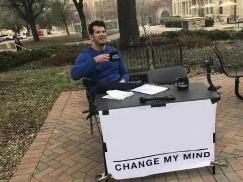 Change My Mind meme about MERIT Beauty