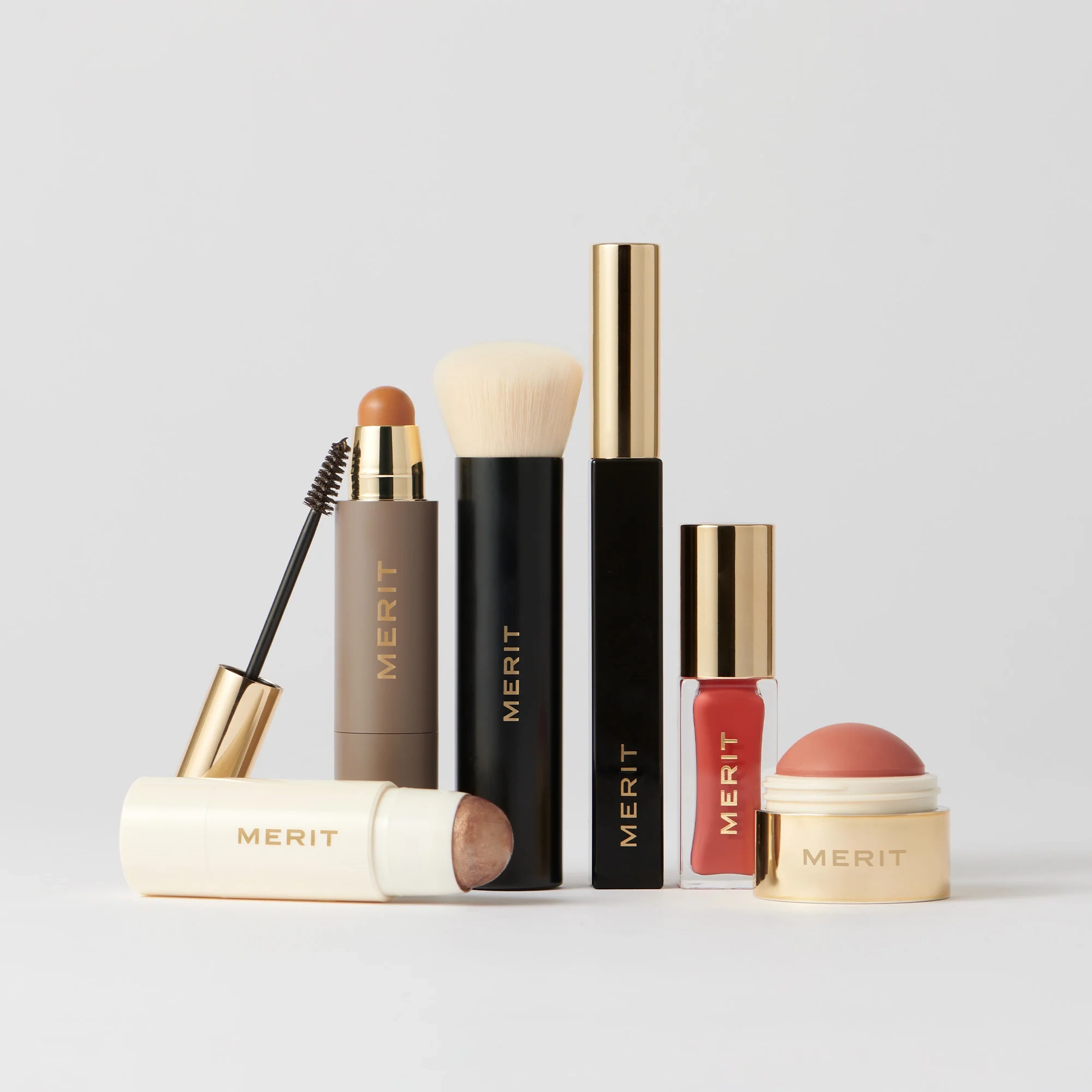 The Five Minute Morning collection standing together on a pale backdrop