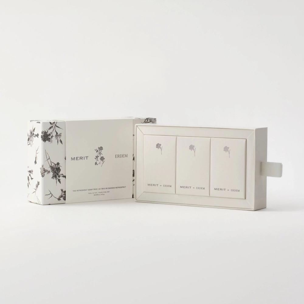 The Retrospect Soap Trio in a white printed box