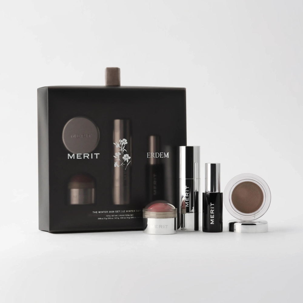 The Winter 2026 Set in its black box with products beside it